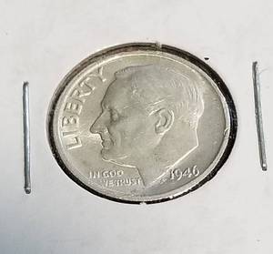 4 ROOSEVELT SILVER DIMES 1946-S 1947 1949-D 1950-D