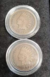 GROUP OF 7 PRE 1900 INDIAN HEAD CENTS IN AIRTITES