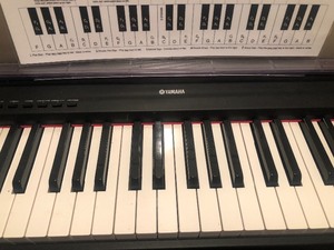 lot 80 image: Yamaha Electric Keyboard with Bench