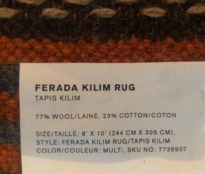lot 95 image: Multi Colored Ferada Kilim Area Rug