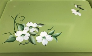 lot 134 image: Set of Six Vintage Metal Floral Trays