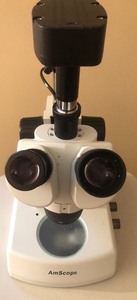 lot 140 image: Amscope Microscope WF10X10 with Cover