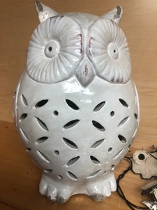 lot 167 image: Pottery Owl with a Strand of Owl Lights