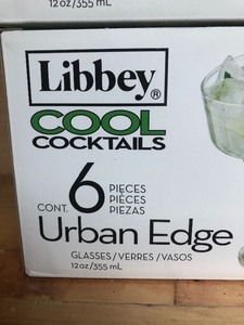 lot 154 image: Libbey Cool Cocktail Urban Edge Glasses and Plastic Margarita Glasses