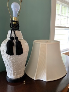 lot 65 image: Decorative White Lamp with a White Shade