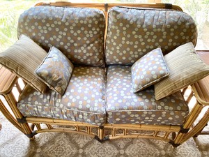 lot 20 image: Cane Porch Furniture Grouping