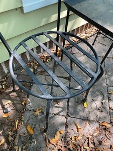 lot 32 image: Metal Chairs and Table Set