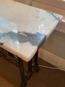 lot 47 image: Petite Marble Top Console Table