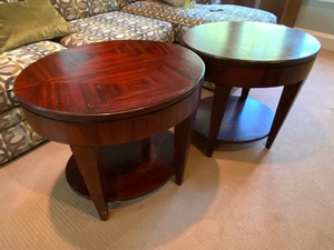 lot 50 image: Pair of Oval Accent Side Tables