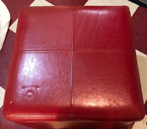 lot 220 image: Red Ottoman