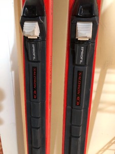 lot 215 image: Fisher Voyager Cross Country Skis, Salomon Brackets, and Excel Nova Poles