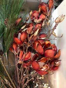 lot 272 image: Lot of Faux Flowers, Pine, and Light Up Branches