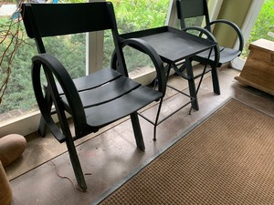 lot 275 image: Three-Piece Porch Set (Two decorative chairs and table)