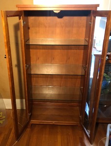 lot 283 image: Cabinet with Beveled Glass Doors