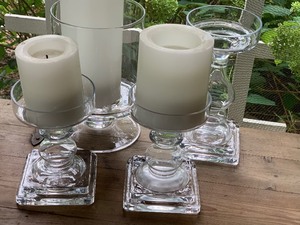 lot 277 image: Four- Piece Decorative Glass Candle Holder Set