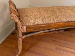 lot 300 image: Decorative WickerCane Style Bench