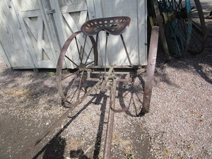 Vintage Implement Ride On Seat wSteer Wheels
