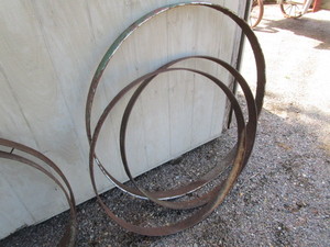 Wooden Wagon Wheel Steel Outer Rings