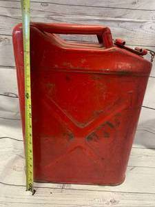 lot 48 image: Red X Metal Jerry Gas Can