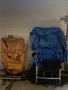 lot 74 image: Lot of 2 Aluminum Framed Backpacks