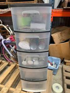 lot 88 image: 5 Drawer Cabinet full of Items