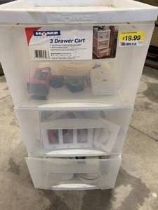 lot 104 image: 3 Drawer Cabinet full of Electrical Supplies 28 Tall