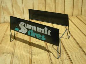 lot 11 image: Vintage Summit Tires Display Rack