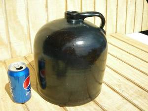 lot 25 image: Antique BrownSalt Glaze Jug