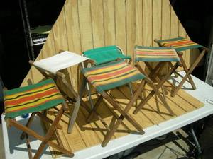 lot 70 image: Vintage Folding Camp Stools