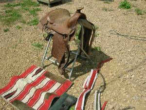 lot 74 image: Leather Horse Saddle and Tack