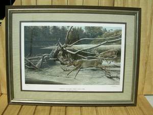 lot 85 image: Van Gilder Sandbar Crossing Wildlife Print