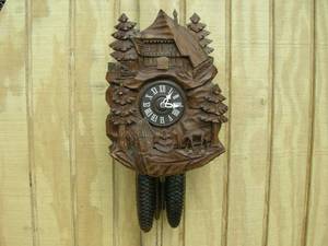 lot 107 image: Vintage German Pendulum Wall Cuckoo Clock