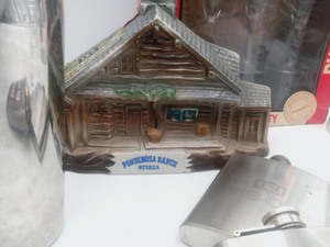 The Mantle Set #1- Decanter, Shaker, Flask, Vodka Kit, Vintage Englebrau Mug