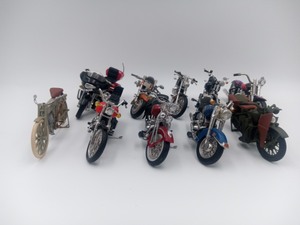 10 Vintage Harley Davidson & Indian Motorcycles 118 Scale