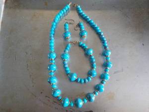 Aqua Blue Matching Necklace, Bracel...