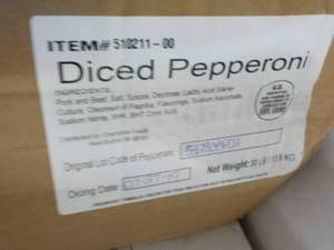 30 lb. Box Frozen Diced Pepperoni...