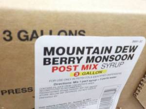 3 Gallon Mountain Dew Berry Monsoon...