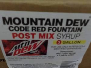 3 Gallon Mountain Dew Post Mix Syru...