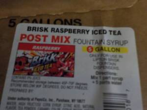 5 gallon Brisk Raspberry Iced Tea P...