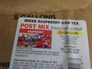 5 gallon Brisk Raspberry Iced Tea P...