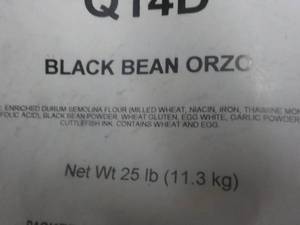 25 lb. Bag Black Bean Orzo Pasta...