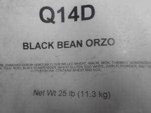 25 lb. Bag Black Bean Orzo Pasta...