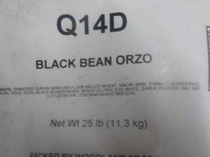 25 lb. Bag Black Bean Orzo Pasta...