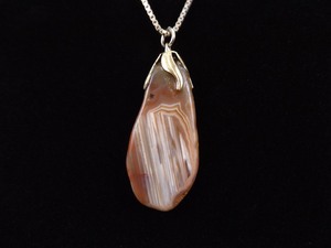 .925 Sterling Silver&nbspLake Superior Agate Pendant Necklace