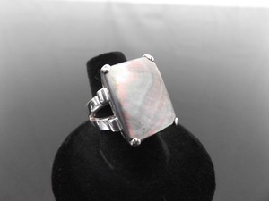 .925 Sterling Silver Abalone Cocktail Ring Size 7