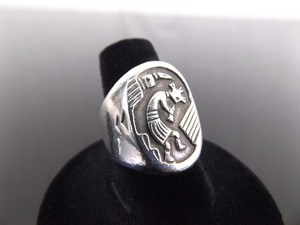 .925 Sterling Silver Kokopelli Ring Size 8