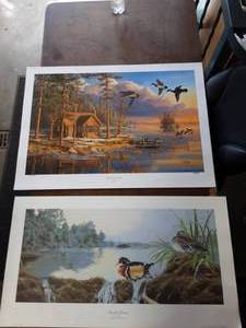 lot 1 image: Spring Arrivals By Mary Pettis 32x23 & Restful Retreat By Robert J. Schmidt 33x18