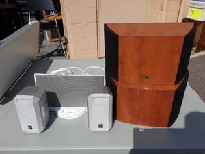 lot 74 image: Yamaha Surround Sound Speakers & KEF Audio Speakers