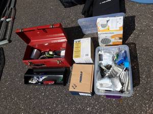 lot 76 image: Tool Box With Contents & Assorted Hardware