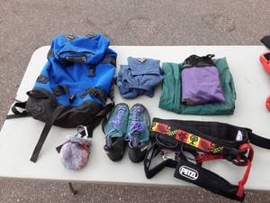 lot 82 image: Rock Climbing Equipment In Tote Bag